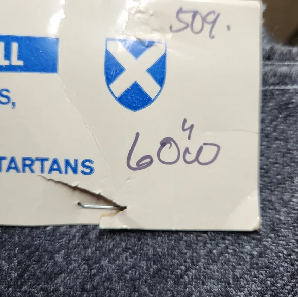 Vintage Scottish Tweed 1 Yard St Andrews Woollen Mill Charcoal Wool Fabric - Picture 7 of 8